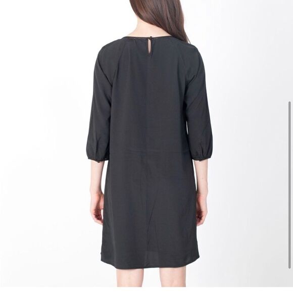 Maison SCOTCH & SODA Black Lace Insert H line Shift Dress- Size 1 (Small) - Picture 3 of 11